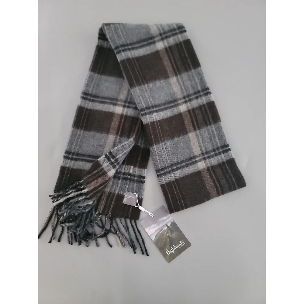 Daniel Cremieux 100% Alpaca Plaid Print Fringed Men's Scarf One Size New